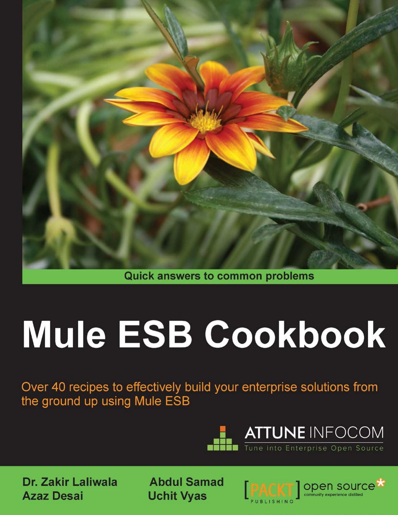 Mule ESB cookbook : over 40 recipes to effectively build your enterprise solutions from the ground up using Mule ESB by Dr. Zakir Laliwala Abdul Samad Azaz Desai Uchit Vyas
