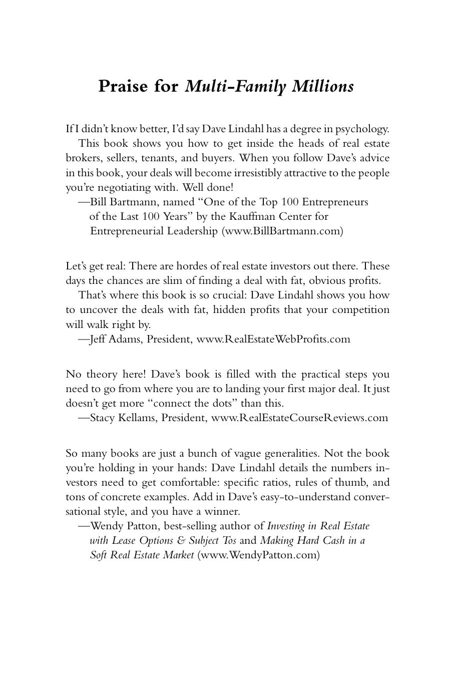 Multi-Family Millions: How Anyone Can Reposition Apartments for Big Profits by David Lindahl(auth.)