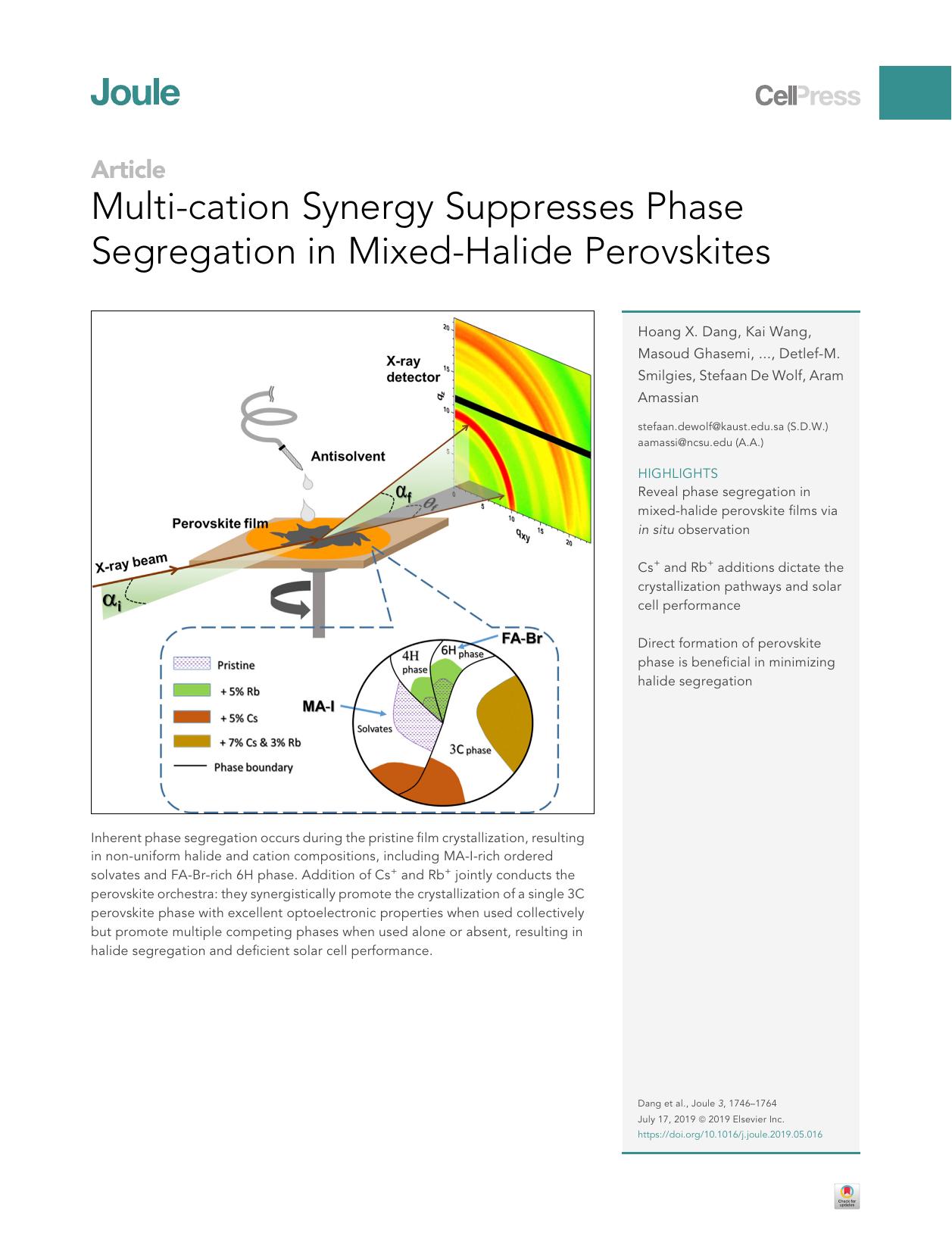 Multi-cation Synergy Suppresses Phase Segregation in Mixed-Halide Perovskites by unknow
