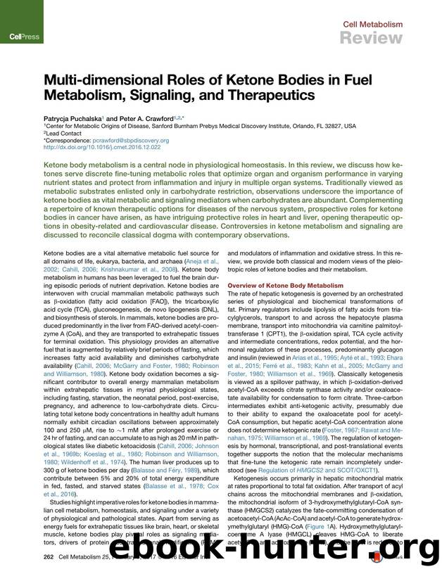 Multi-dimensional Roles of Ketone Bodies in Fuel Metabolism, Signaling, and Therapeutics by Patrycja Puchalska & Peter A. Crawford