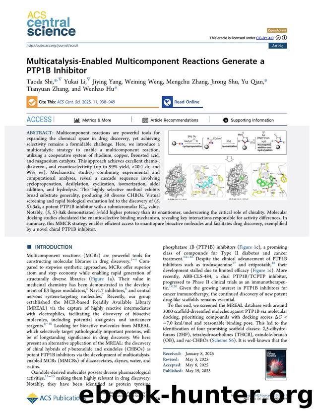 Multicatalysis-Enabled Multicomponent Reactions Generate a PTP1B Inhibitor by unknow