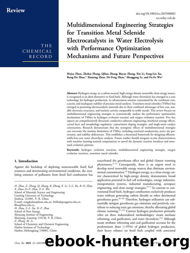 Multidimensional Engineering Strategies for Transition Metal Selenide Electrocatalysts in Water Electrolysis with Performance Optimization Mechanisms and Future Perspectives by unknow