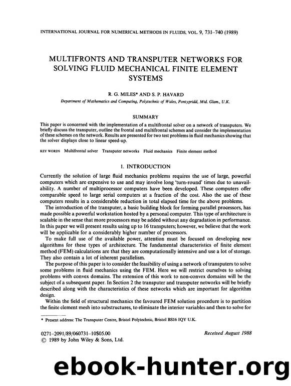 Multifronts and transputer networks for solving fluid mechanical finite element systems by Unknown
