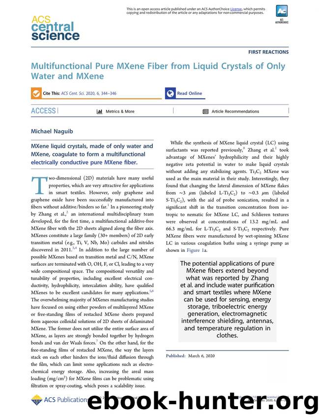 Multifunctional Pure MXene Fiber from Liquid Crystals of Only Water and MXene by Michael Naguib (ORCID: 0000-0002-4952-9023)