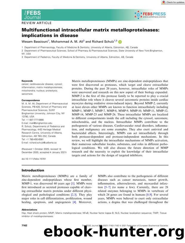 Multifunctional intracellular matrix metalloproteinases: implications in disease by Unknown