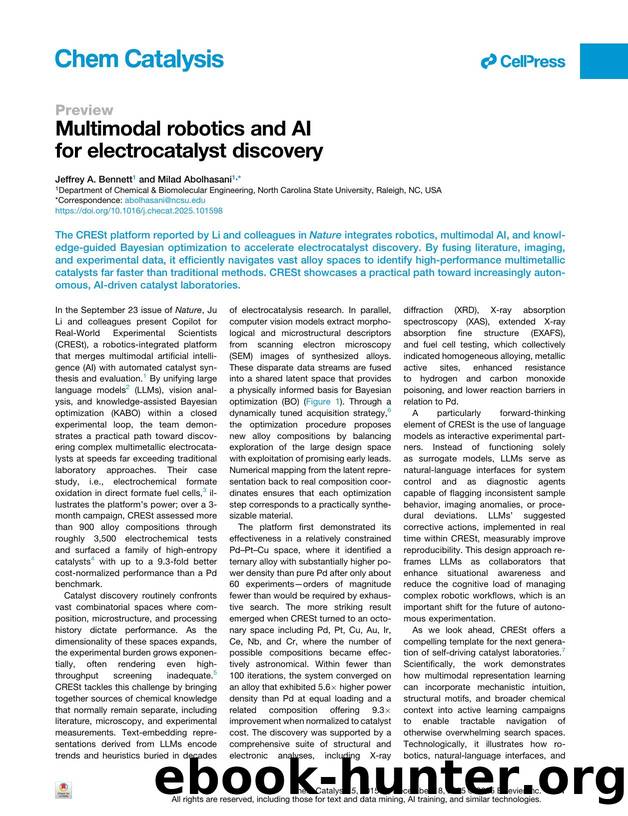 Multimodal robotics and AI for electrocatalyst discovery by Jeffrey A. Bennett