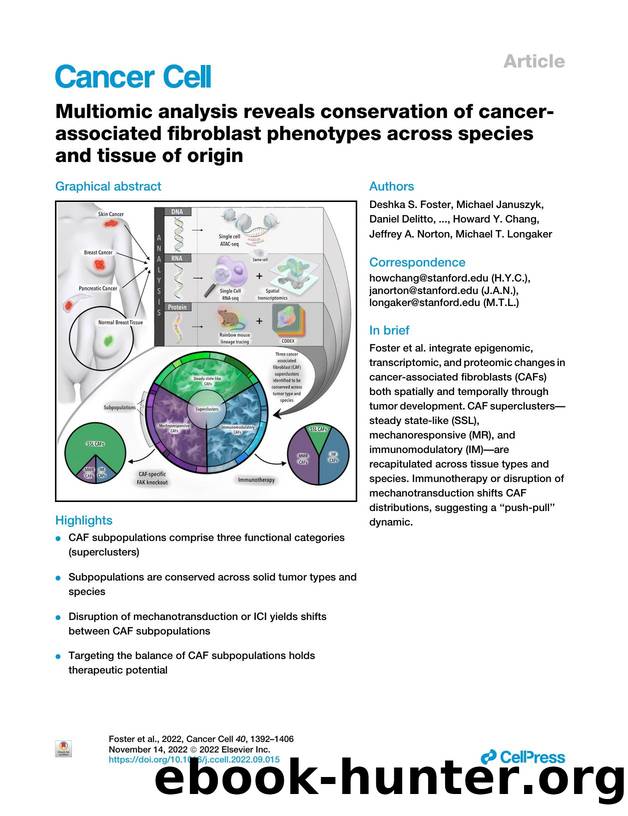 Multiomic analysis reveals conservation of cancer-associated fibroblast phenotypes across species and tissue of origin by unknow