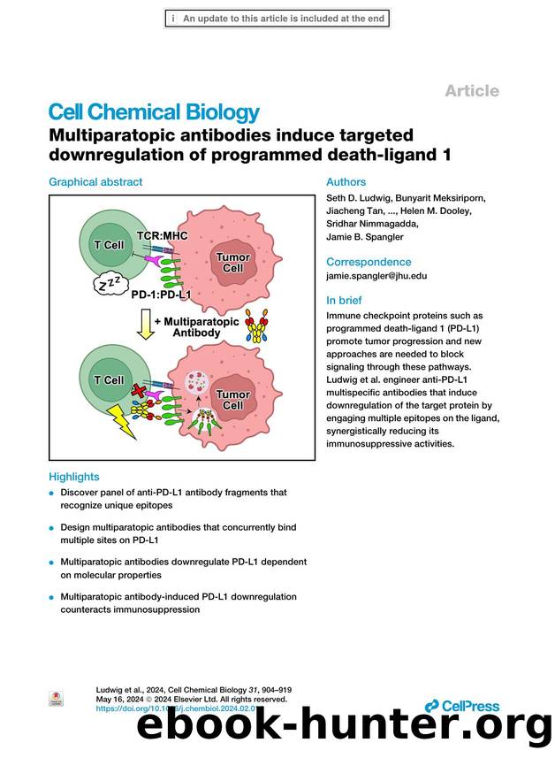 Multiparatopic antibodies induce targeted downregulation of programmed death-ligand 1 by unknow