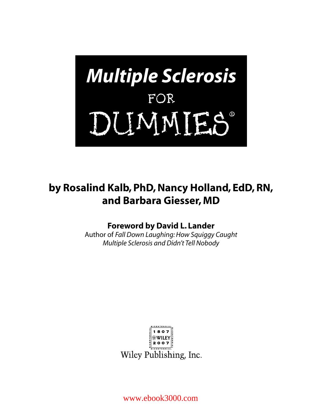 Multiple Sclerosis For Dummies by Unknow