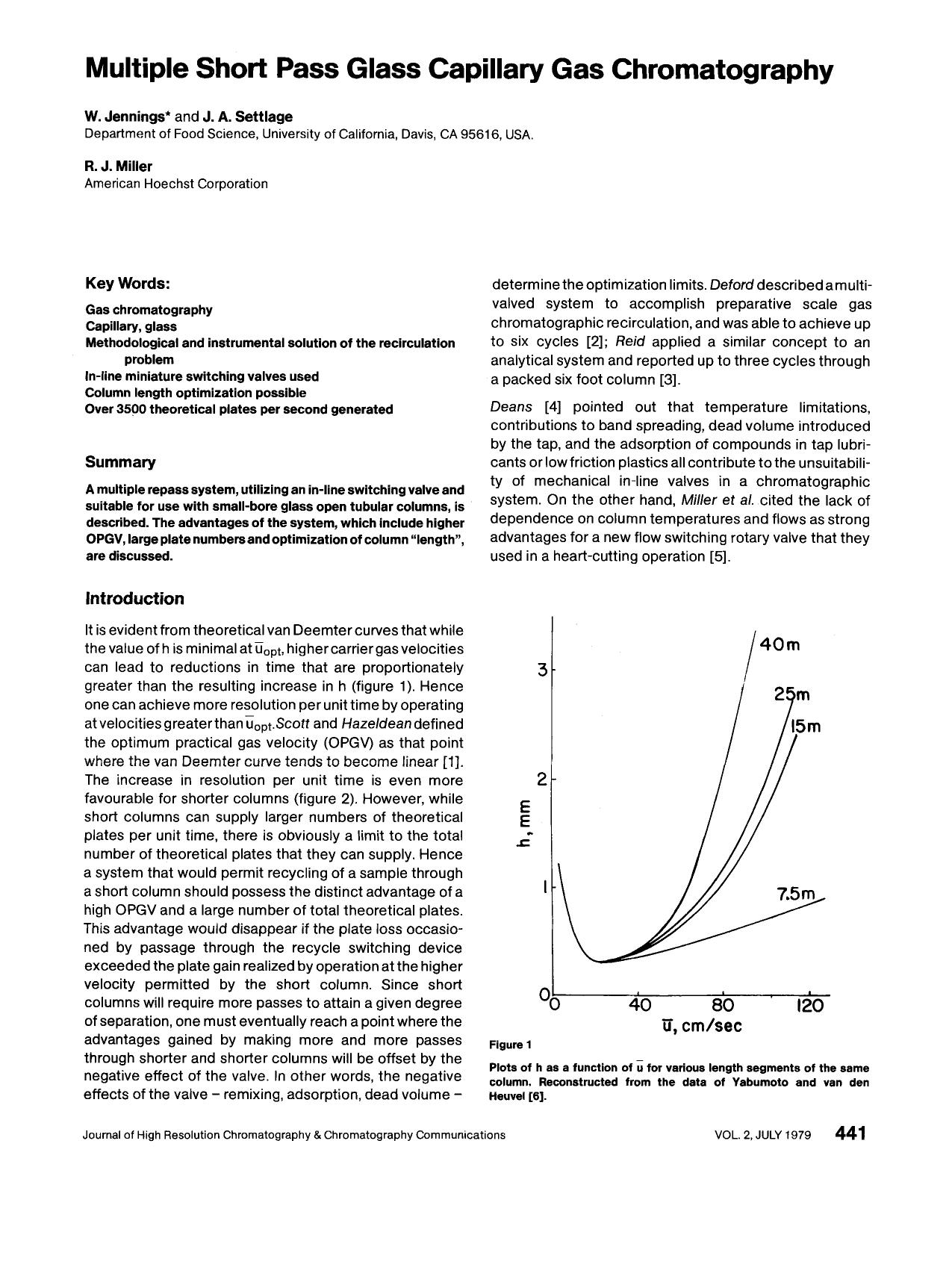 Multiple short pass glass capillary gas chromatography by Unknown