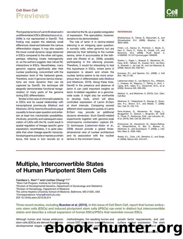 Multiple, Interconvertible States of Human Pluripotent Stem Cells by Candace L. Kerr & Linzhao Cheng