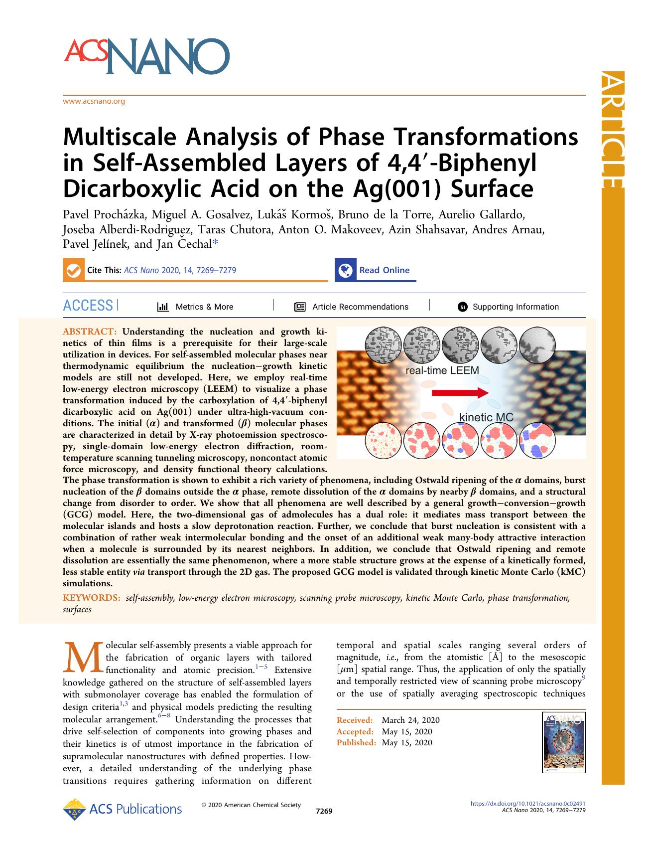 Multiscale Analysis of Phase Transformations in Self-Assembled Layers of 4,4â²-Biphenyl Dicarboxylic Acid on the Ag(001) Surface by unknow