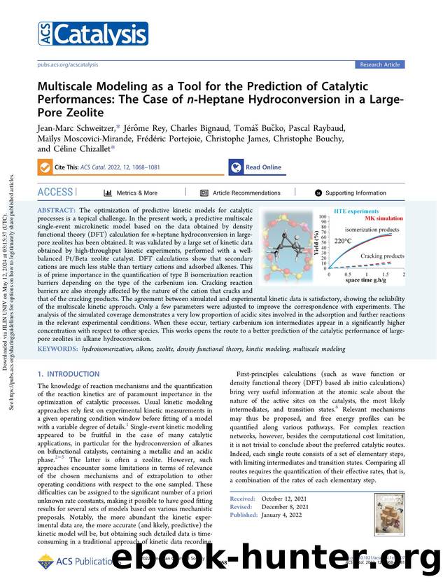 Multiscale Modeling as a Tool for the Prediction of Catalytic Performances: The Case of n-Heptane Hydroconversion in a Large-Pore Zeolite by unknow