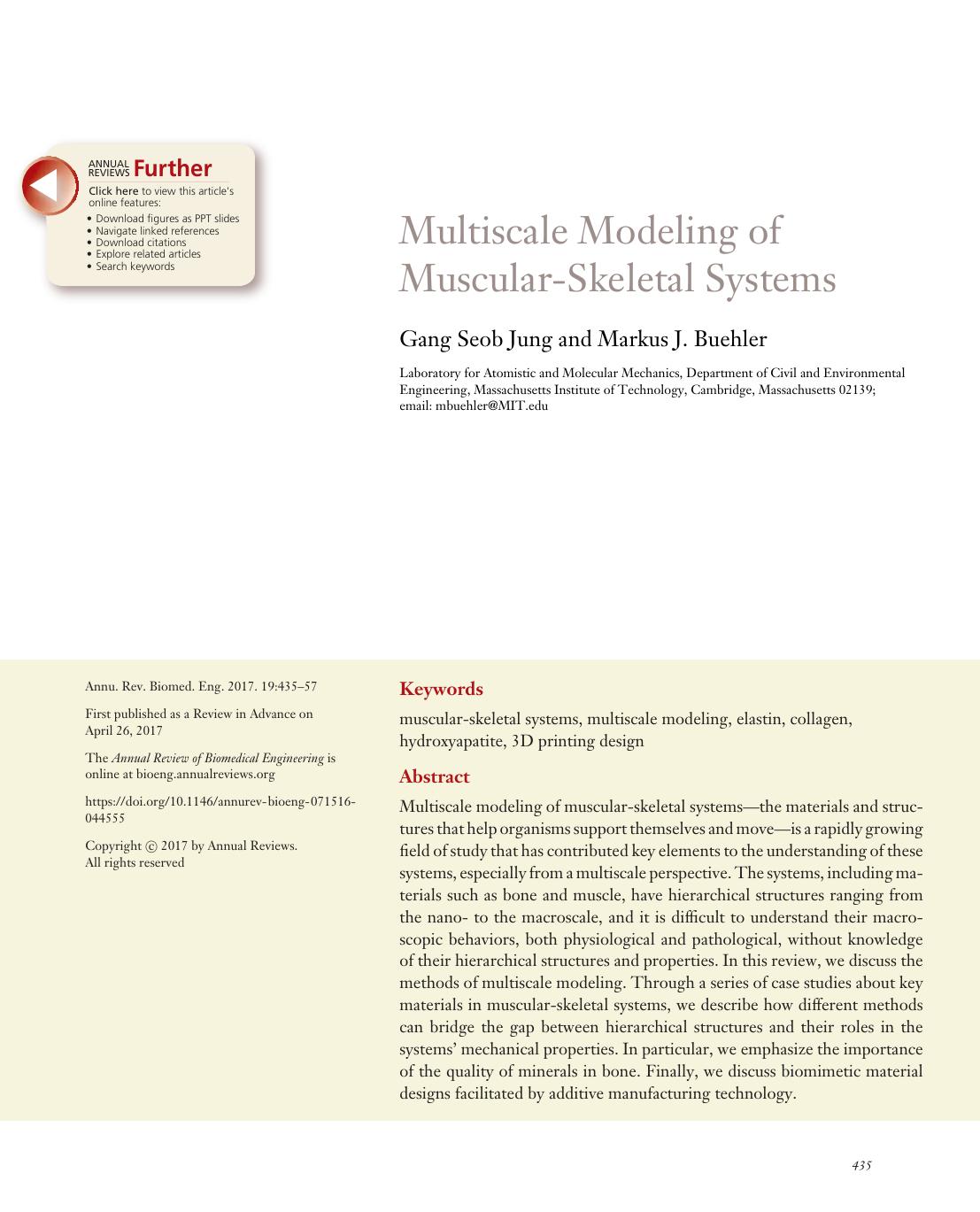 Multiscale Modeling of Muscular-Skeletal Systems by Gang Seob Jung and Markus J. Buehler