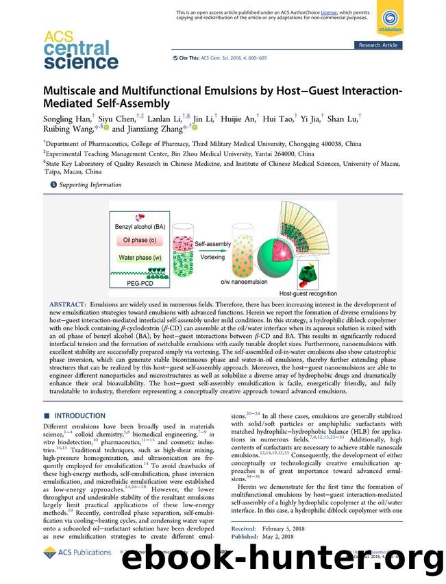 Multiscale and Multifunctional Emulsions by HostâGuest Interaction-Mediated Self-Assembly by unknow