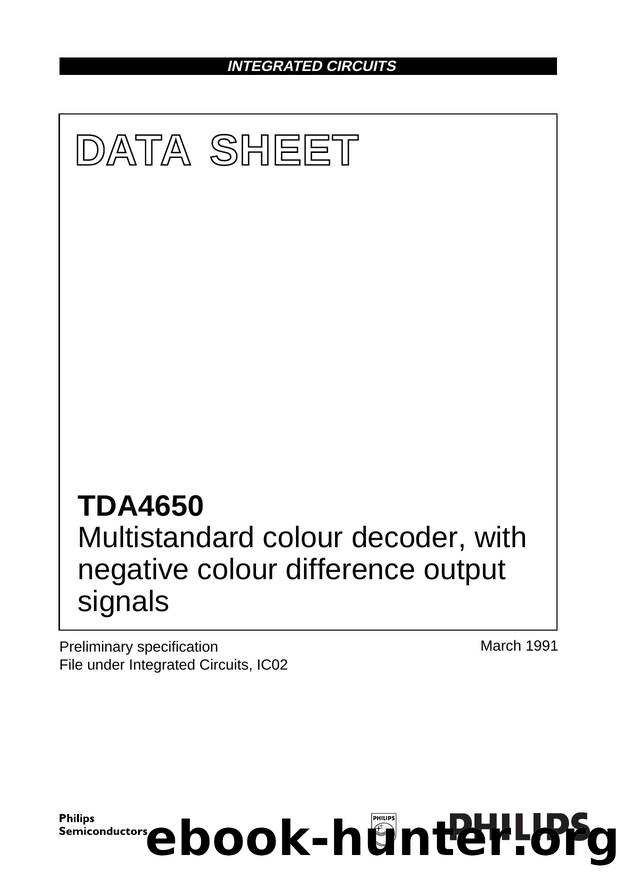 Multistandard colour decoder, with negative colour difference output signals by Philips Semiconductors