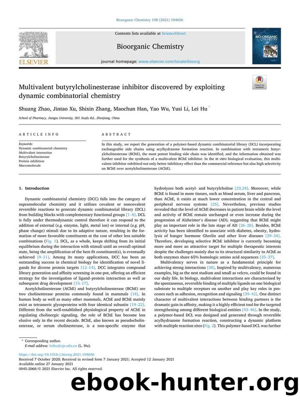 Multivalent butyrylcholinesterase inhibitor discovered by exploiting dynamic combinatorial chemistry by Shuang Zhao & Jintao Xu & Shixin Zhang & Maochun Han & Yao Wu & Yusi Li & Lei Hu