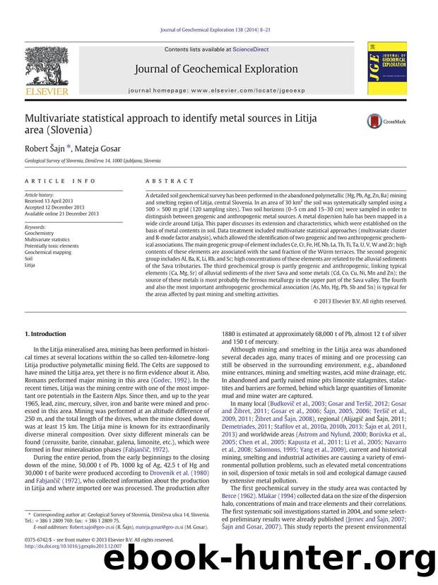 Multivariate statistical approach to identify metal sources in Litija area (Slovenia) by Robert Šajn & Mateja Gosar