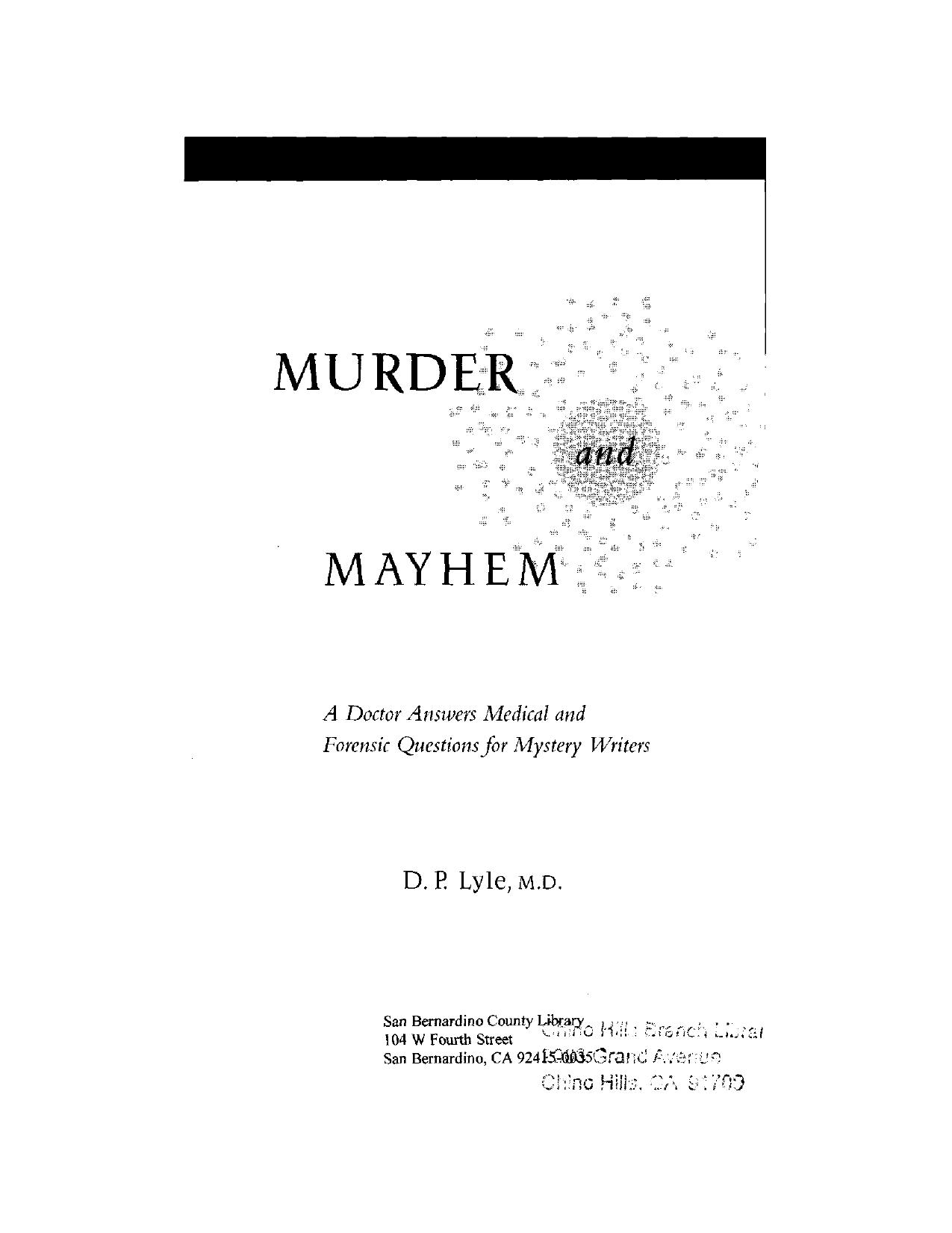 Murder and Mayhem by D P Lyle