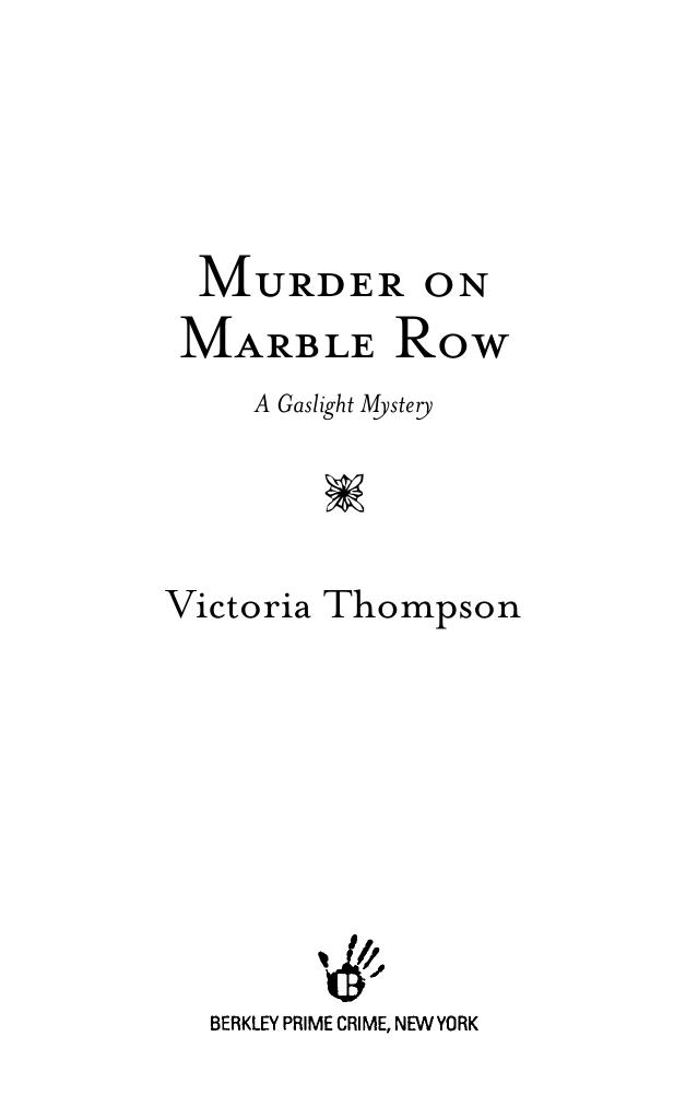 Murder on Marble Row by Victoria Thompson