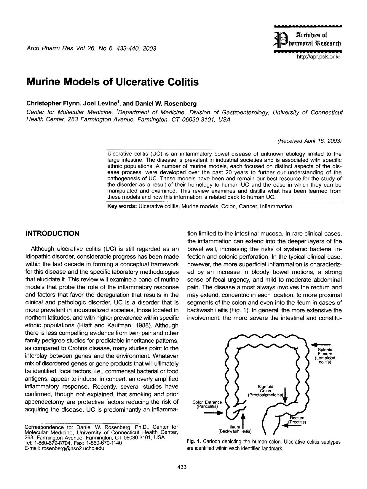 Murine models of ulcerative colitis by Unknown
