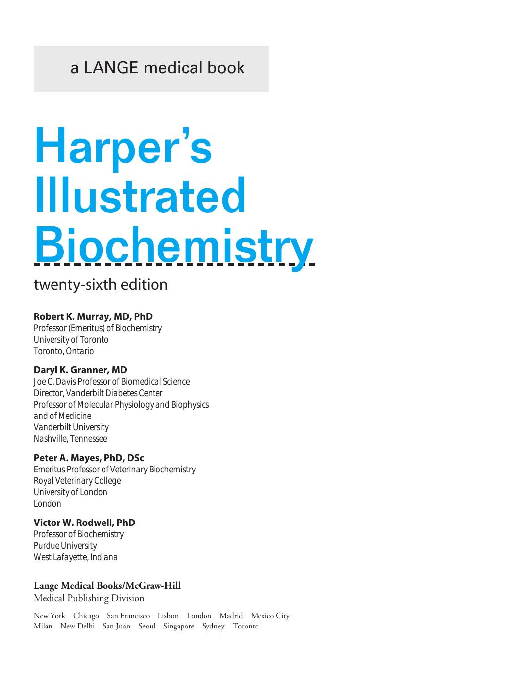 Murray by Harper's Illustrated Biochemistry 26th Ed