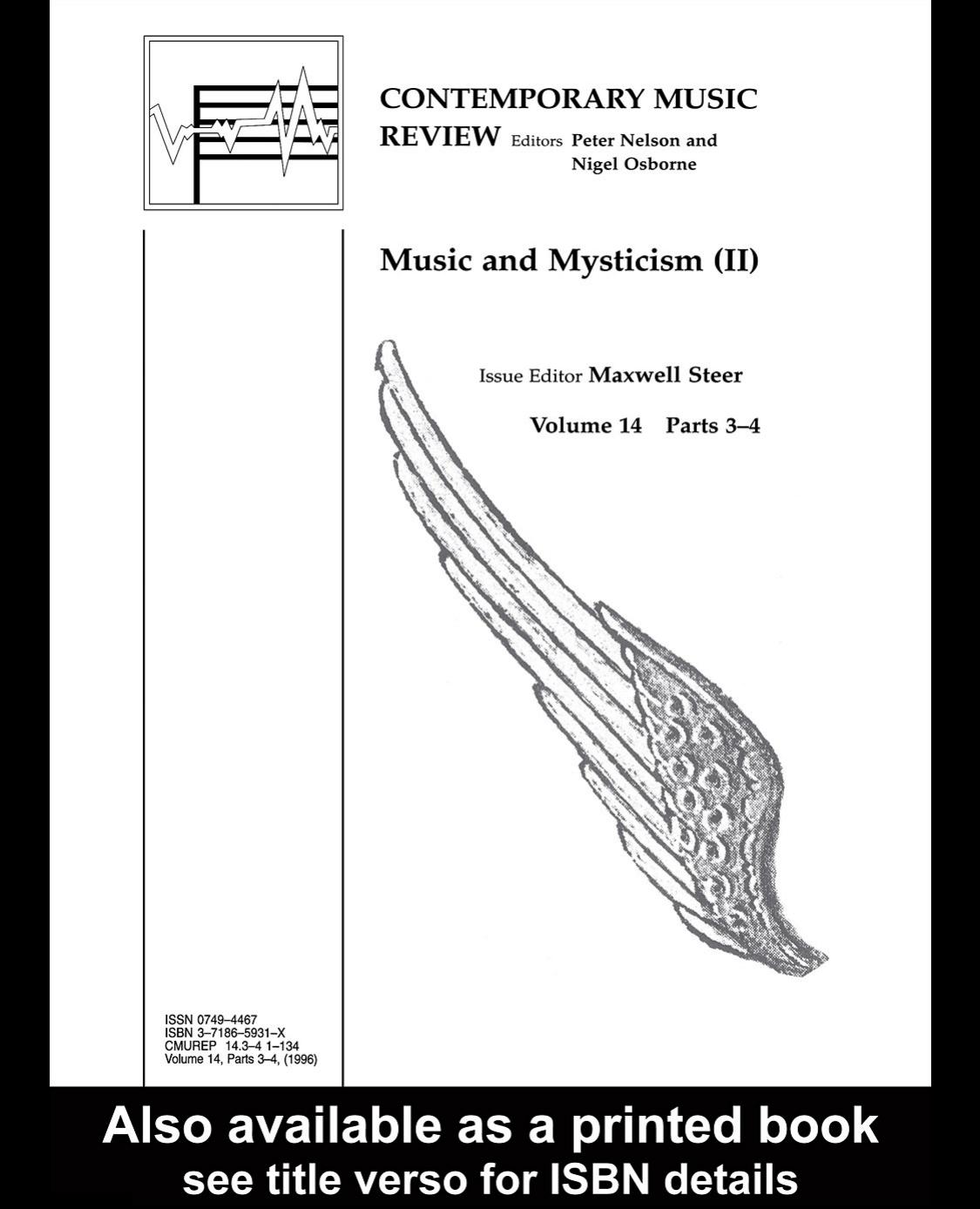 Music and Mysticism (Contemporary Music Review Series, Vol 2) by Maxwell Steer