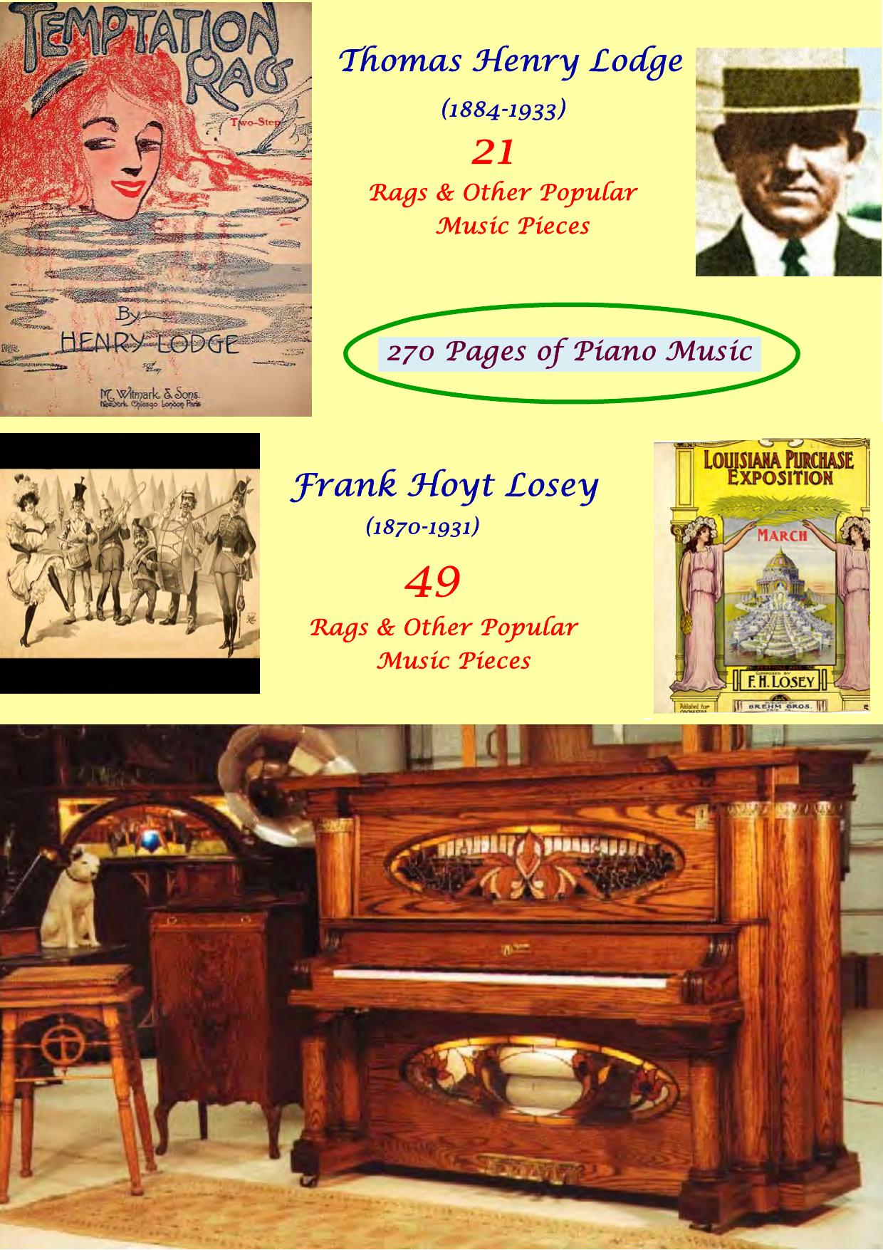 Music for Piano Solo: Ragtime, Marches, Dances, Cakewalks, Blues etc by Lodge H.; Losey F