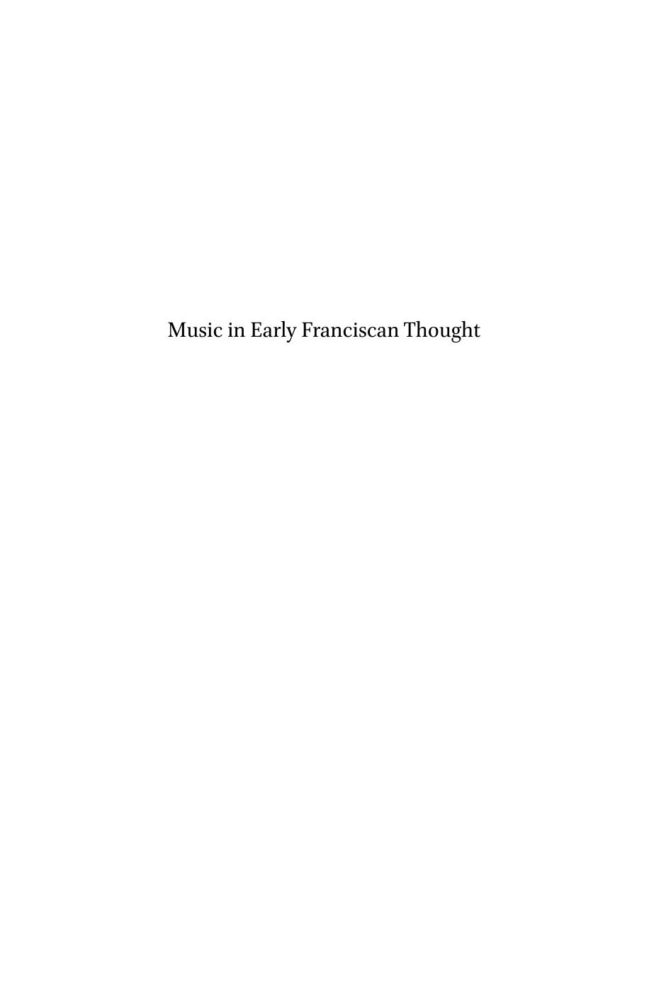 Music in Early Franciscan Thought by Peter Loewen