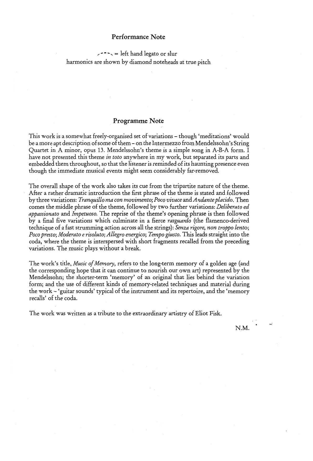 Music of Memory by Unknown