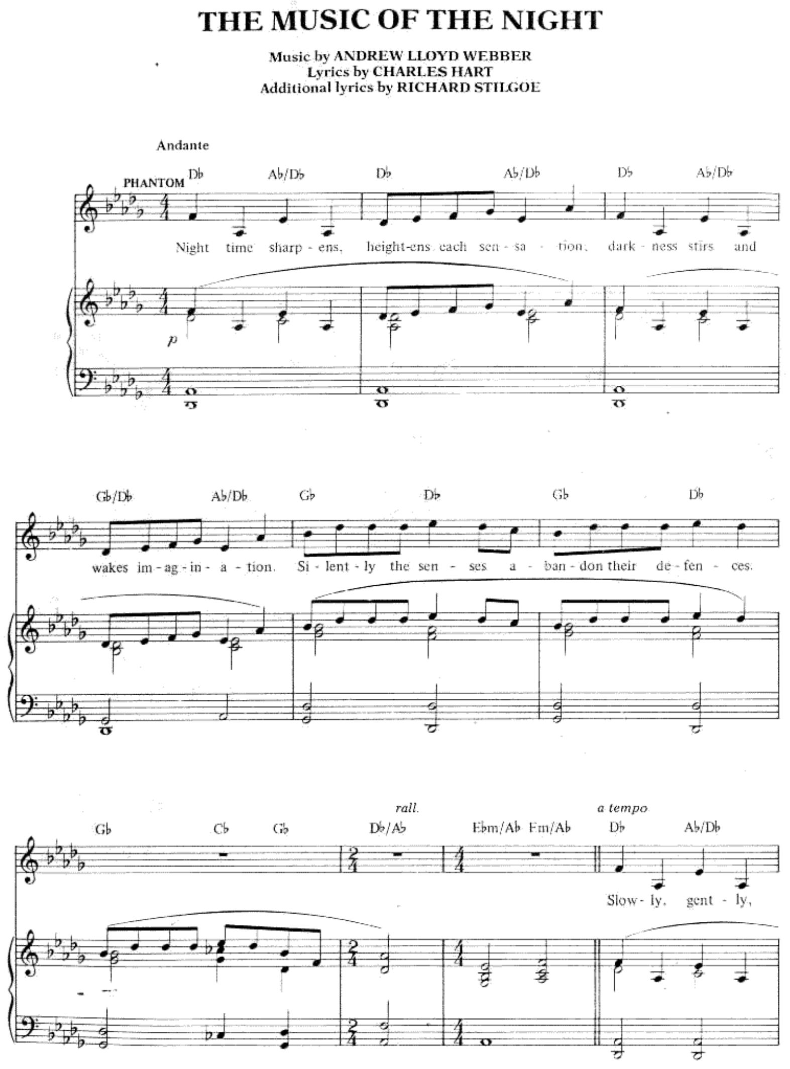 Music of the night by Andrew Lloyd Webber