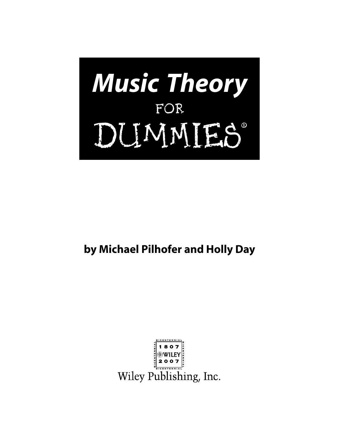 Music theory for dummies by Michael Pilhofer; Holly Day