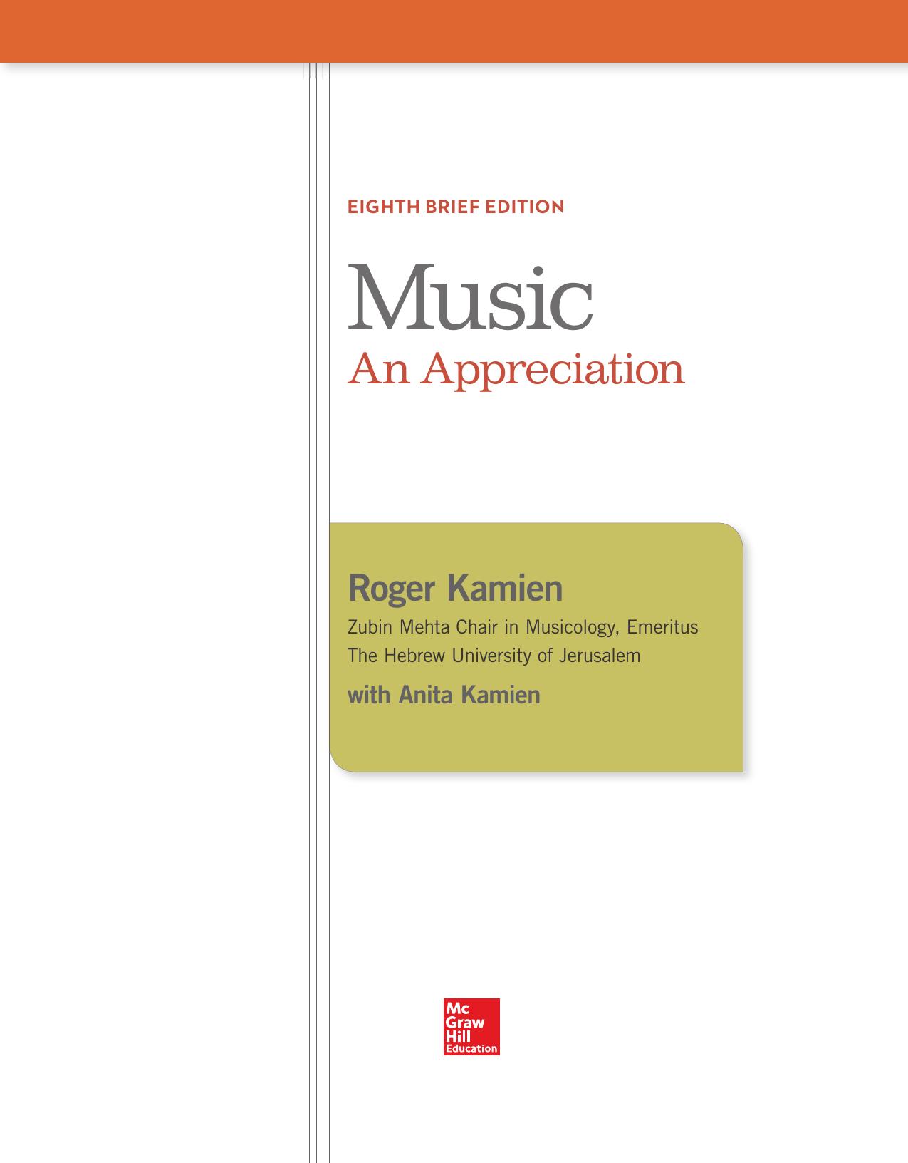 Music: An Appreciation, Brief Edition by Roger Kamien