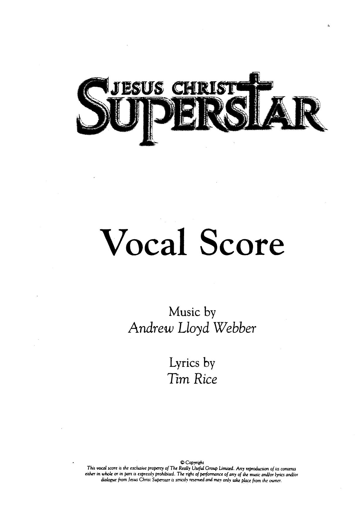 Musical - Jesus Christ Superstar by Piano Vocal Score Tour
