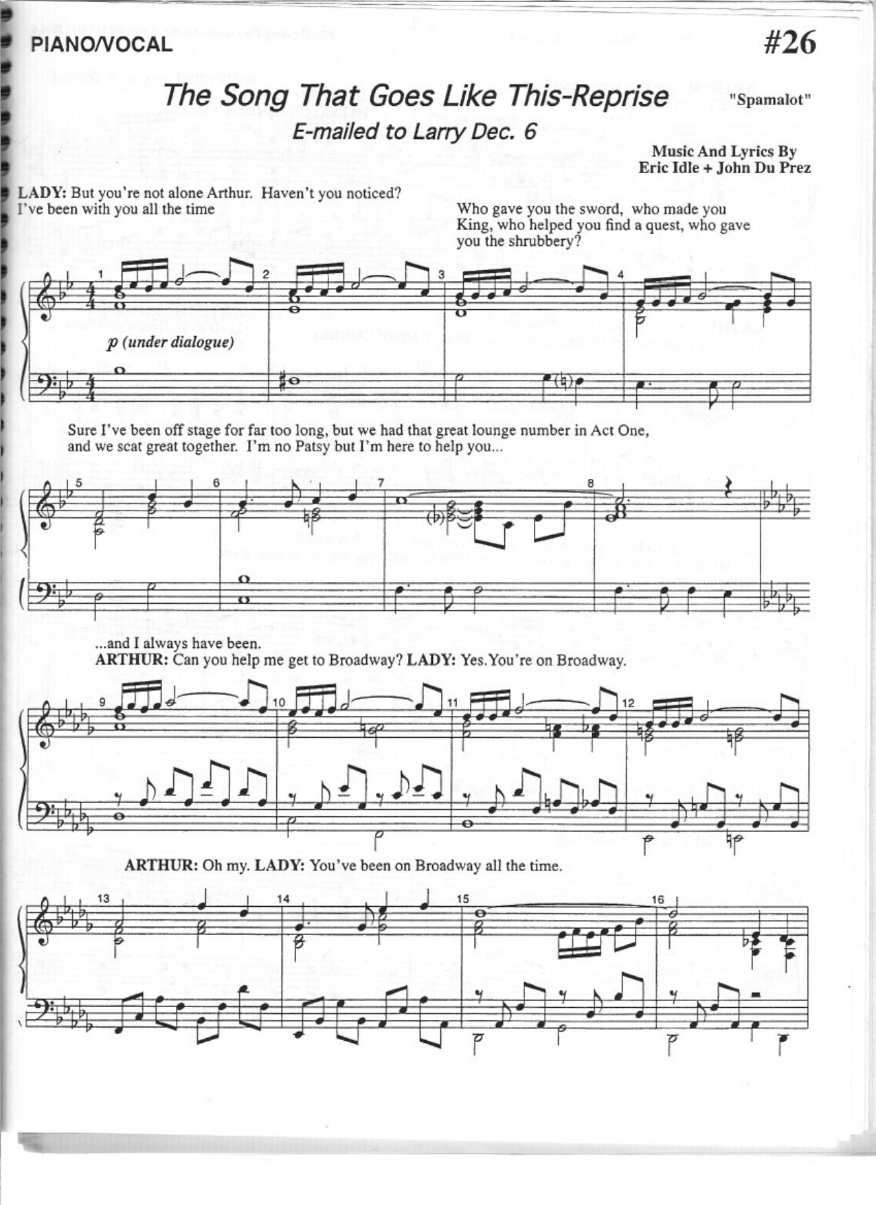 Musical - Spamalot - The Song That Goes Like This by Stephan Huck