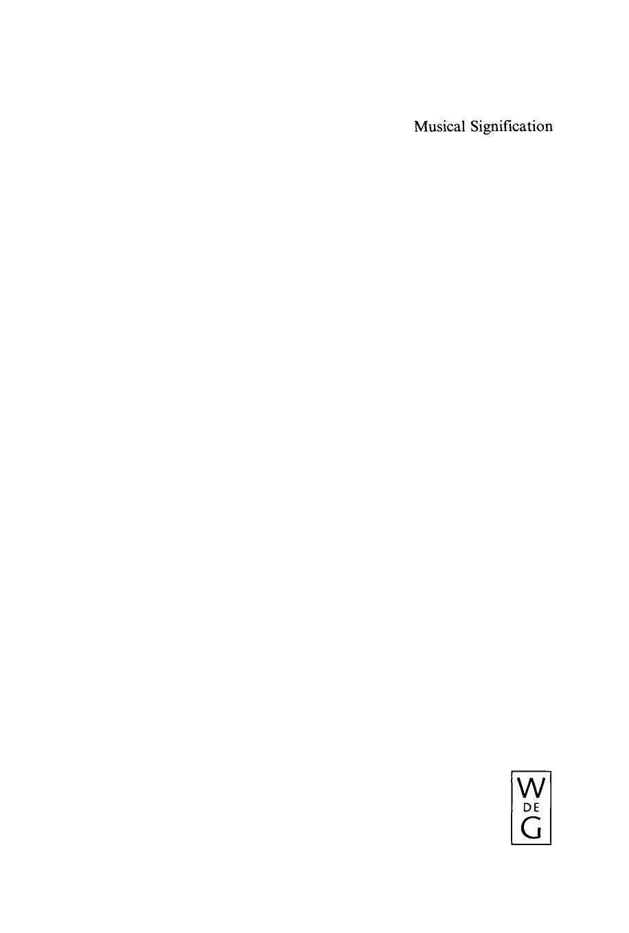 Musical Signification (Approaches to Semiotics) by Eero Tarasti (editor)