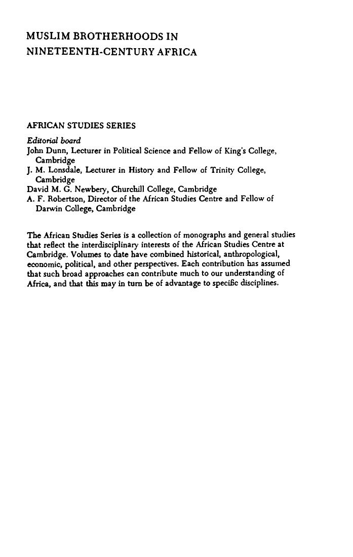 Muslim Brotherhoods in Nineteenth-Century Africa by B.G. Martin