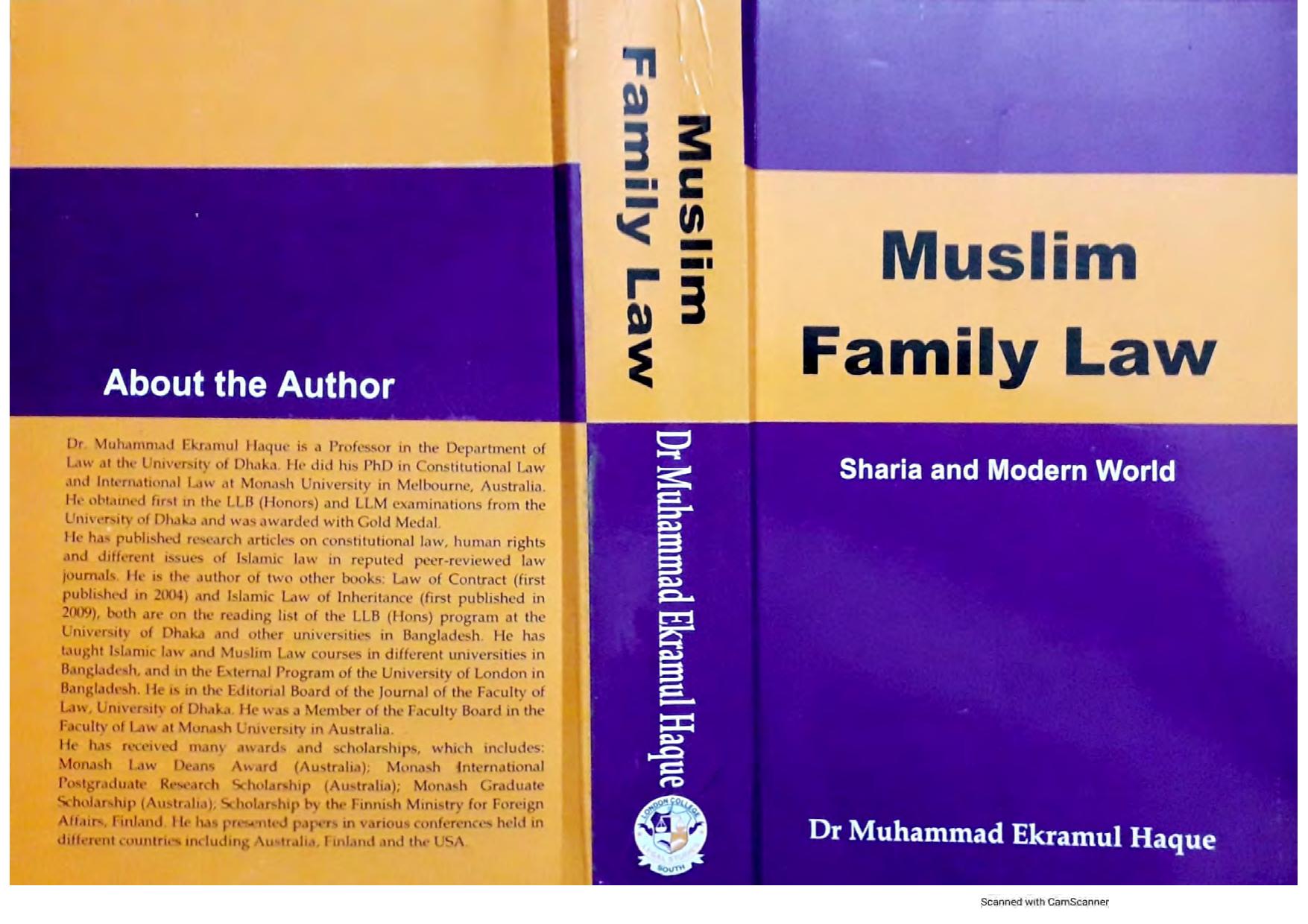Muslim Family Law Sharia and Modern World by M. Ekramul Haque