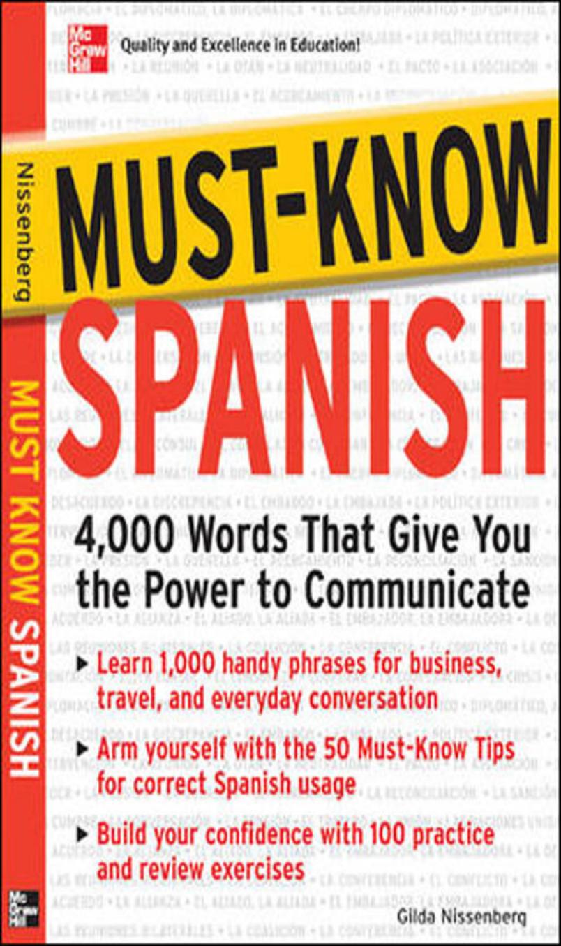 Must know Spanish : 4,000 words that give you the power to communicate by Nissenberg Gilda