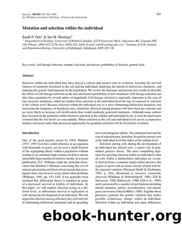 Mutation and selection within the individual by Unknown