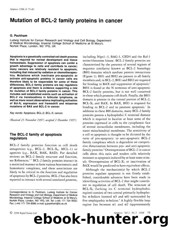 Mutation of BCL-2 Family Proteins in Cancer by Unknown