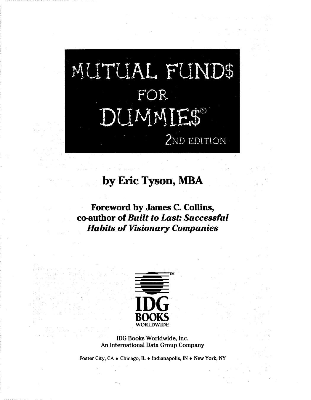 Mutual Funds for Dummies 2nd by Unknown