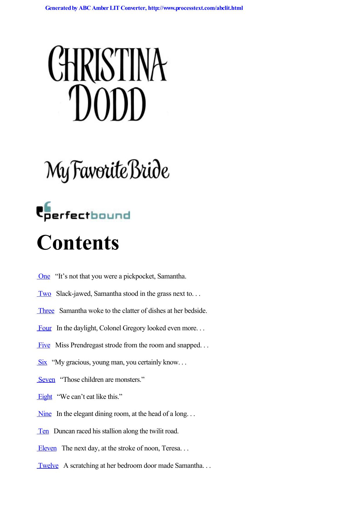 My Favorite Bride (Gov 6) by Christina Dodd