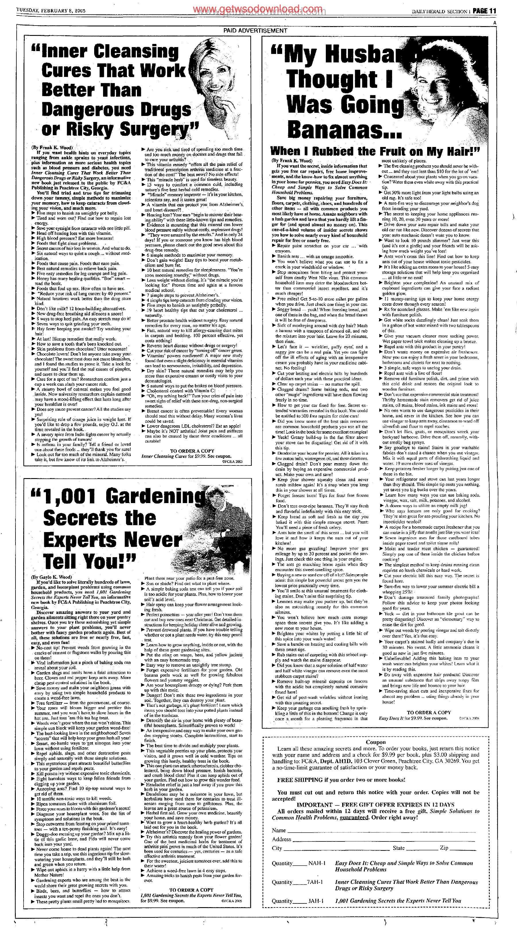 My Husband Thought I Was Going Bananas by Copyright 2007 Heritage Microfilm Inc. and Newspaperarchive.com