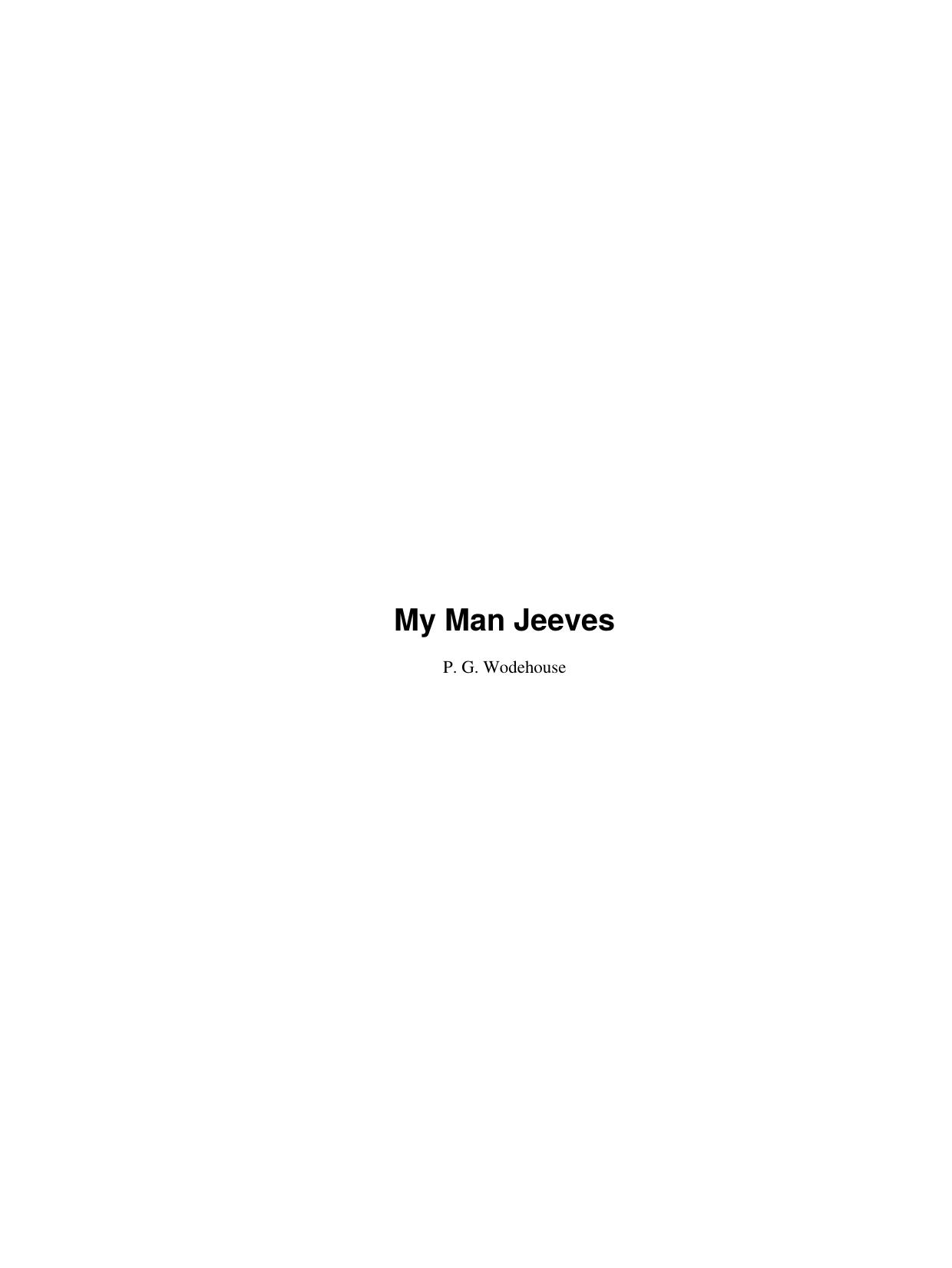 My Man Jeeves by P. G. Wodehouse