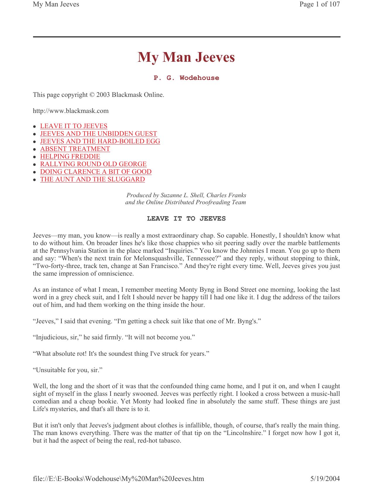 My Man Jeeves by P.G. Wodehouse