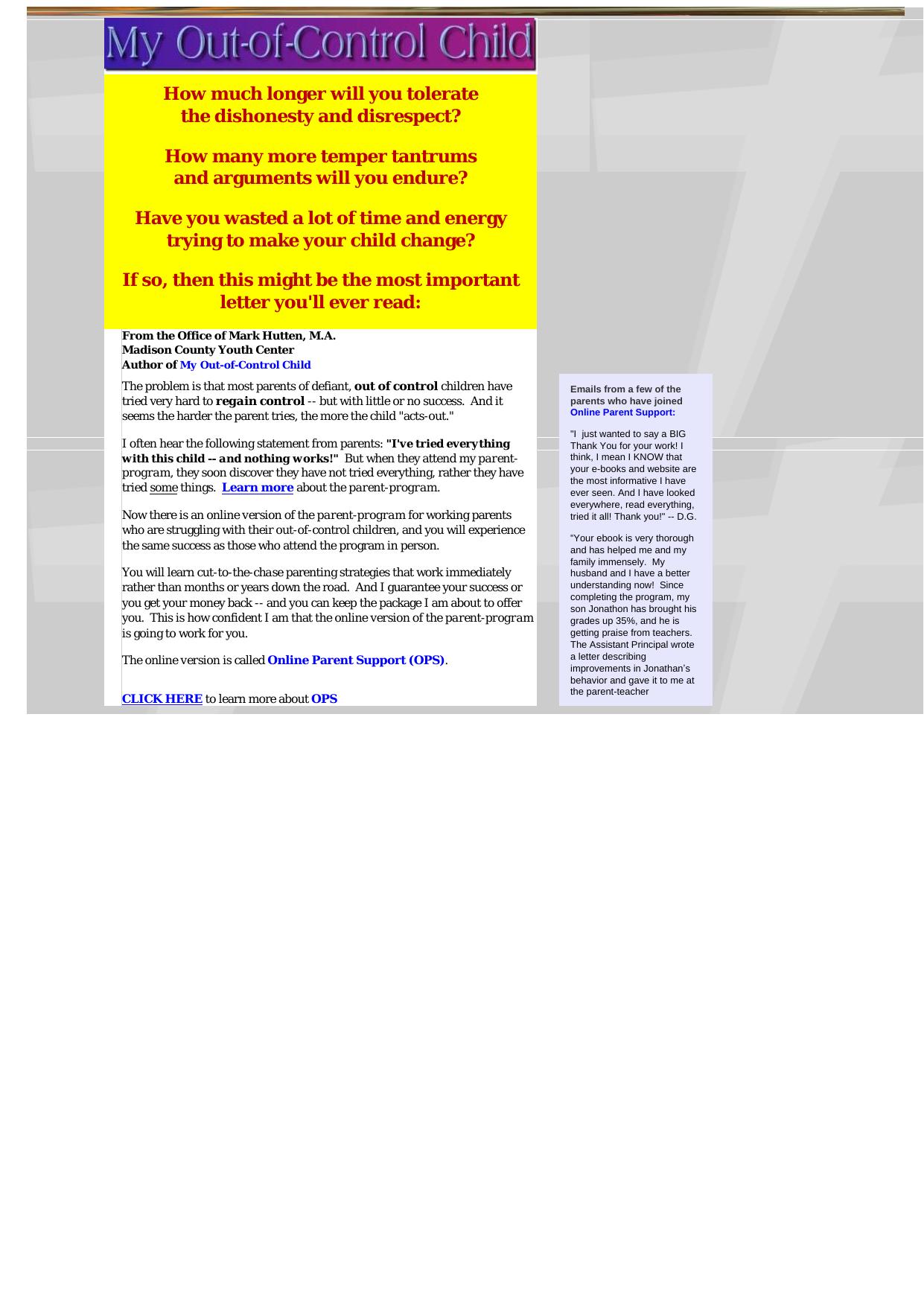 My Out-of-Control Child. by Best of Kuszter's Collection