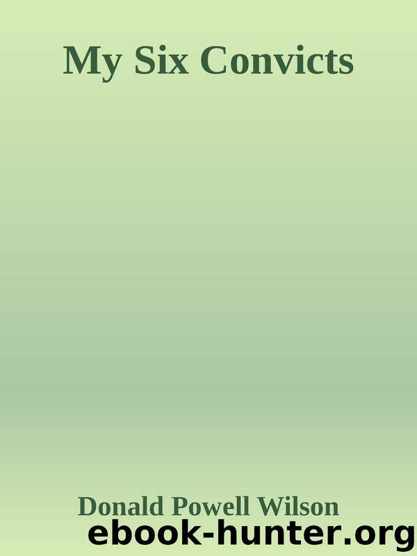 My Six Convicts by Donald Powell Wilson