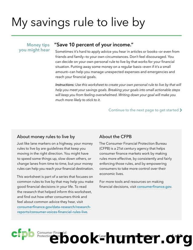 My savings rule to live by by The Consumer Financial Protection Bureau