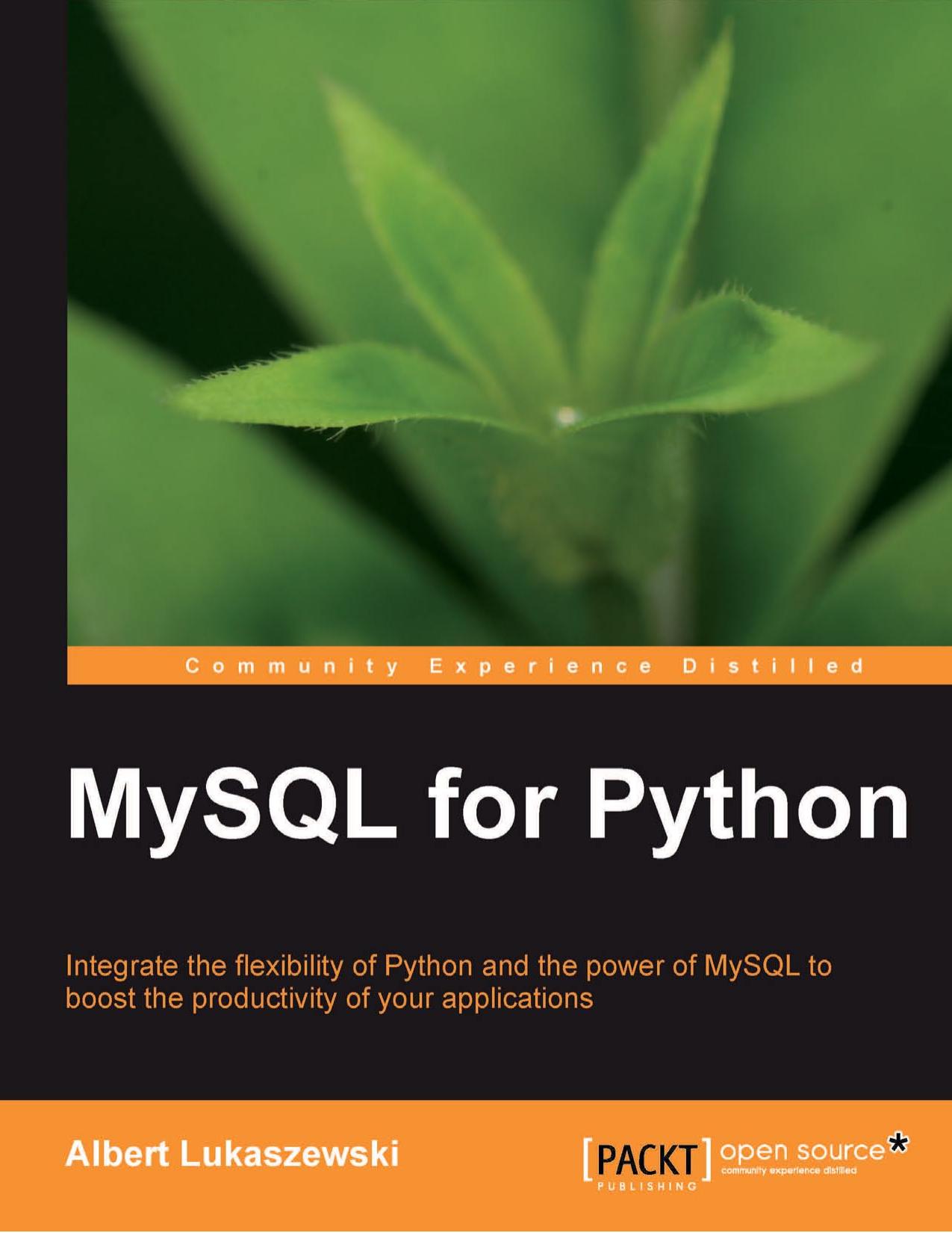 MySQL for Python by Albert Lukaszewski